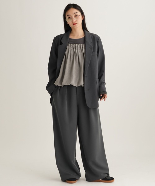 studio CLIP（スタディオクリップ）の「【daily CLIP】ルーズフレアビスチェ（キャミソール・レディース・ホワイト/チャコール・FREE）」の16枚目の写真