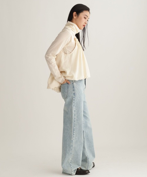 studio CLIP（スタディオクリップ）の「【daily CLIP】ルーズフレアビスチェ（キャミソール・レディース・ホワイト/チャコール・FREE）」の7枚目の写真