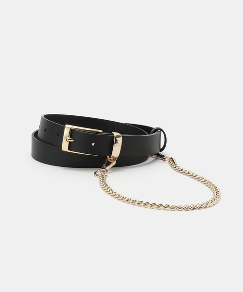 LEFIJE（レフィエ）の「【LEFIJE/レフィエ】別注2way chain leather belt（ベルト・レディース・ブラック/チョコ・85）」の4枚目の写真