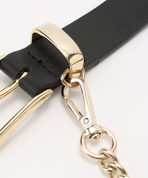 LEFIJE（レフィエ）の「【LEFIJE/レフィエ】別注2way chain leather belt（ベルト・レディース・ブラック/チョコ・85）」の7枚目の写真
