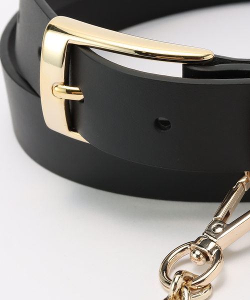LEFIJE（レフィエ）の「【LEFIJE/レフィエ】別注2way chain leather belt（ベルト・レディース・ブラック/チョコ・85）」の10枚目の写真