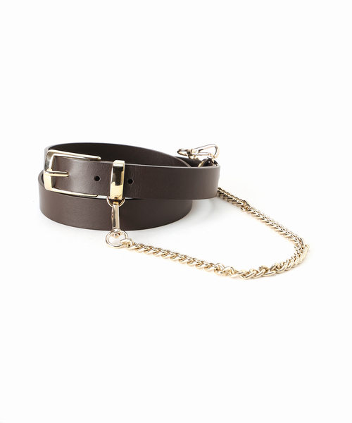 LEFIJE（レフィエ）の「【LEFIJE/レフィエ】別注2way chain leather belt（ベルト・レディース・ブラック/チョコ・85）」の12枚目の写真