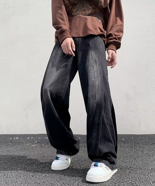 inst.ALL(インストール)の「カーブ切り替えデニムパンツ(デニムパンツ・メンズ・ブルー/ブラック・L/S/M)」の3枚目の写真