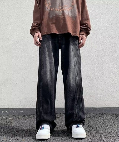 inst.ALL(インストール)の「カーブ切り替えデニムパンツ(デニムパンツ・メンズ・ブルー/ブラック・L/S/M)」の4枚目の写真