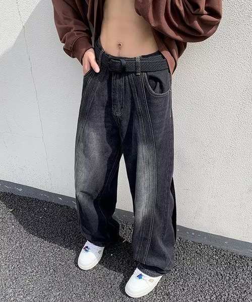 inst.ALL(インストール)の「カーブ切り替えデニムパンツ(デニムパンツ・メンズ・ブルー/ブラック・L/S/M)」の7枚目の写真