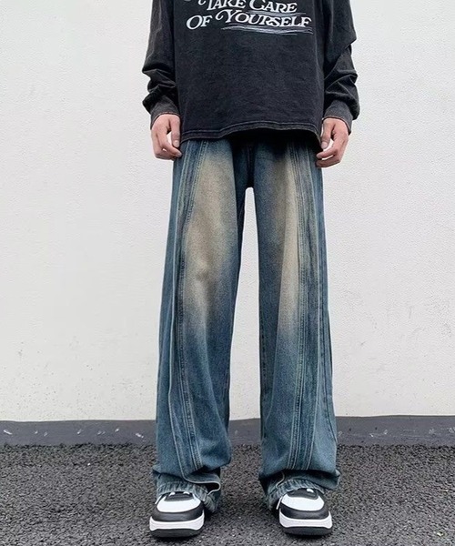inst.ALL(インストール)の「カーブ切り替えデニムパンツ(デニムパンツ・メンズ・ブルー/ブラック・L/S/M)」の10枚目の写真