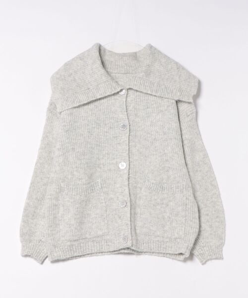 STYLEBLOCK(スタイルブロック)の「ボタンアップビッグカラーカーディガン(カーディガン/ボレロ・レディース・オートミール/アイボリー/グレー・FREE)」の3枚目の写真