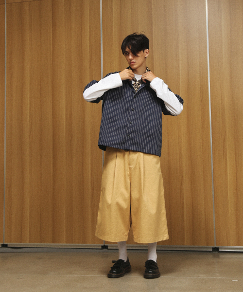 ROCKPSYCHO(ロックサイコ)の「クロップピンストライプシャツ-ネイビー(シャツ/ブラウス・メンズ・ネイビー・MEDIUM/LARGE)」の7枚目の写真