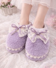 Mayree（メイリー）の「【Bls】【ZA】【Bling Leads】リボン付き もこもこスリッパ(BL)（サンダル）」