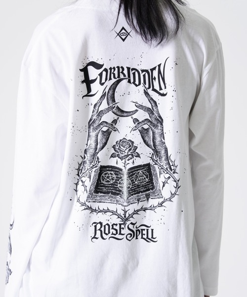 REFLEM(レフレム)の「『REFLEM/レフレム』薔薇と魔導書プリントL/S Tee/ロングスリーブカットソー(Tシャツ/カットソー・レディース・ホワイト/ブラック・FREE)」の16枚目の写真