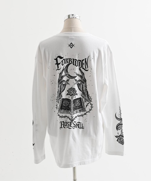 REFLEM(レフレム)の「『REFLEM/レフレム』薔薇と魔導書プリントL/S Tee/ロングスリーブカットソー(Tシャツ/カットソー・レディース・ホワイト/ブラック・FREE)」の17枚目の写真