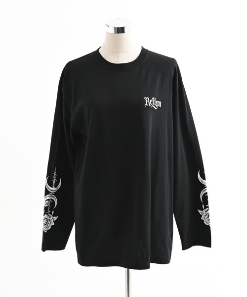 REFLEM(レフレム)の「『REFLEM/レフレム』薔薇と魔導書プリントL/S Tee/ロングスリーブカットソー(Tシャツ/カットソー・レディース・ホワイト/ブラック・FREE)」の22枚目の写真