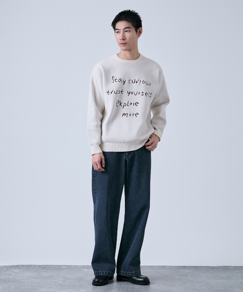 B.C STOCK(ベーセーストック)の「モール アソートロゴ クルーネックニット(ニット/セーター・メンズ・ブルー系その他/チャコールグレー/ボルドー/ホワイト・LARGE/MEDIUM)」の9枚目の写真