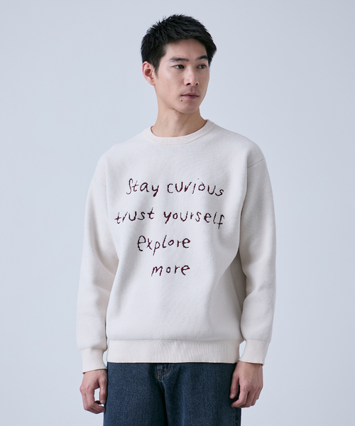 B.C STOCK(ベーセーストック)の「モール アソートロゴ クルーネックニット(ニット/セーター・メンズ・ブルー系その他/チャコールグレー/ボルドー/ホワイト・LARGE/MEDIUM)」の10枚目の写真