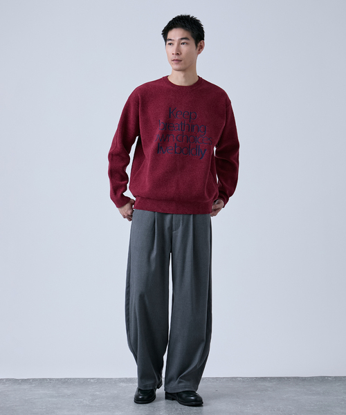 B.C STOCK(ベーセーストック)の「モール アソートロゴ クルーネックニット(ニット/セーター・メンズ・ブルー系その他/チャコールグレー/ボルドー/ホワイト・LARGE/MEDIUM)」の17枚目の写真
