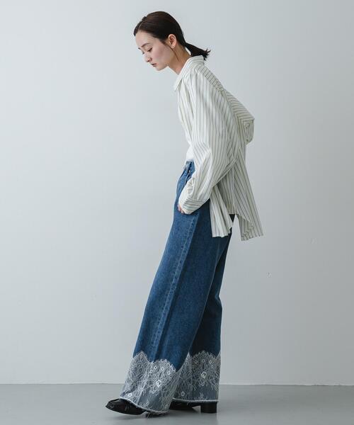 SENSE OF PLACE by URBAN RESEARCH(センスオブプレイスバイアーバンリサーチ)の「レースドッキングデニムパンツ(デニムパンツ・レディース・ライトインディゴブルー/グレー・SMALL/MEDIUM)」の6枚目の写真