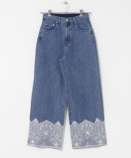 SENSE OF PLACE by URBAN RESEARCH(センスオブプレイスバイアーバンリサーチ)の「レースドッキングデニムパンツ(デニムパンツ・レディース・ライトインディゴブルー/グレー・SMALL/MEDIUM)」の7枚目の写真