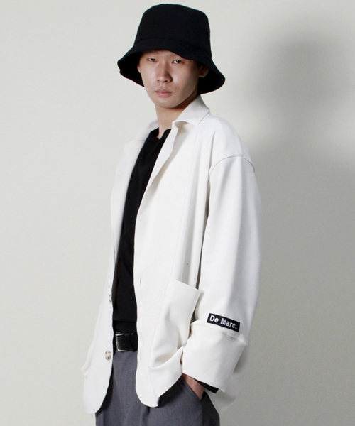DEMARC(ドゥマーク)の「ルーズフィットリブテーラーカラージャケット アイボリー(その他アウター・メンズ・その他・ONE SIZE)」の6枚目の写真