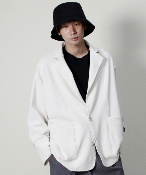 DEMARC(ドゥマーク)の「ルーズフィットリブテーラーカラージャケット アイボリー(その他アウター・メンズ・その他・ONE SIZE)」の8枚目の写真