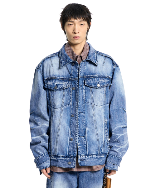 VONVAT(ヴォンバト)の「Blessed Overfit Denim Jacket (Indigo)(デニムジャケット・レディース・インディゴブルー・FREE)」の2枚目の写真