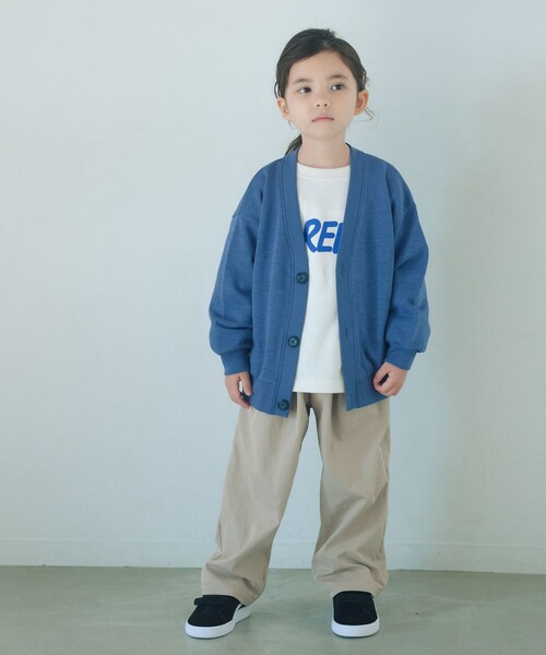 green label relaxing（グリーンレーベルリラクシング）の「裏毛 Vネック カーディガン / キッズ  100cm-160cm（カーディガン/ボレロ・キッズ・ベージュ/コバルトブルー/ブラック・130cm/120cm/100cm/140cm/110cm/150cm/160cm）」の5枚目の写真