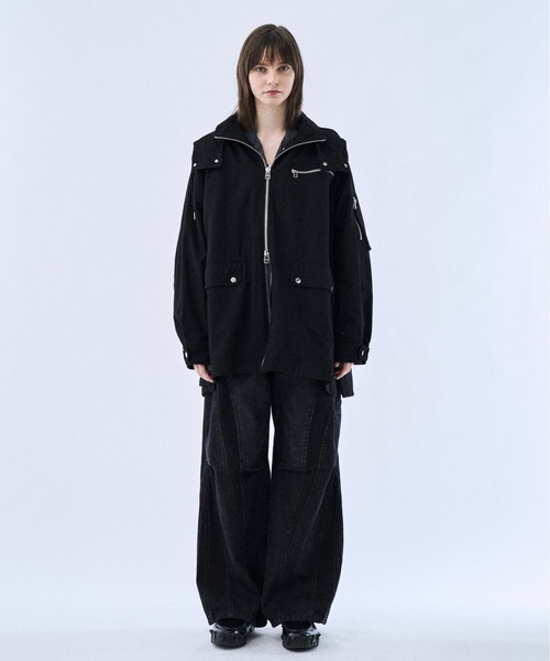 PHILTHEORY（フィルセオリー）の「Back graphic military parka / バックグラフィックミリタリーパーカー（パーカー・メンズ・ブラック/ホワイト・3/2/1）」の14枚目の写真