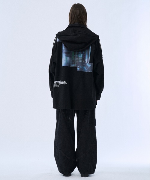 PHILTHEORY（フィルセオリー）の「Back graphic military parka / バックグラフィックミリタリーパーカー（パーカー・メンズ・ブラック/ホワイト・3/2/1）」の16枚目の写真