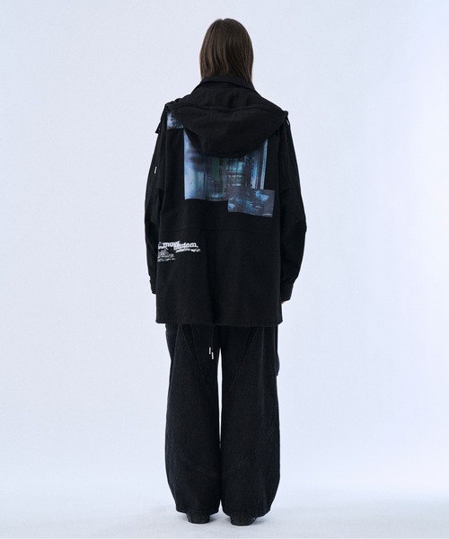 PHILTHEORY（フィルセオリー）の「Back graphic military parka / バックグラフィックミリタリーパーカー（パーカー・メンズ・ブラック/ホワイト・3/2/1）」の18枚目の写真