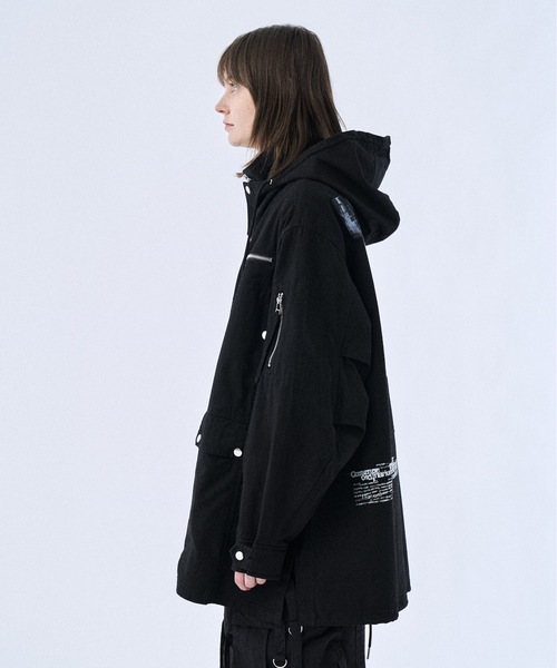 PHILTHEORY（フィルセオリー）の「Back graphic military parka / バックグラフィックミリタリーパーカー（パーカー・メンズ・ブラック/ホワイト・3/2/1）」の20枚目の写真