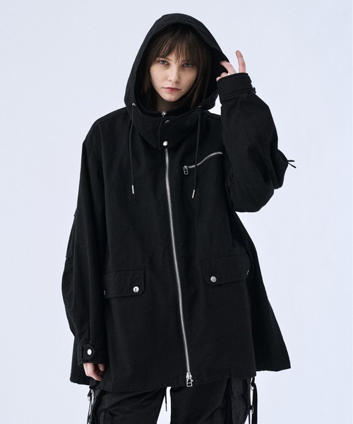 PHILTHEORY（フィルセオリー）の「Back graphic military parka / バックグラフィックミリタリーパーカー（パーカー・メンズ・ブラック/ホワイト・3/2/1）」の22枚目の写真