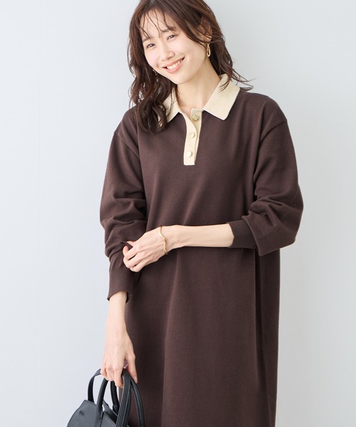 ROPE' PICNIC（ロペピクニック）の「配色スキッパーニットワンピース（ワンピース・レディース・ダークブラウン/イエロー系その他・FREE）」の22枚目の写真