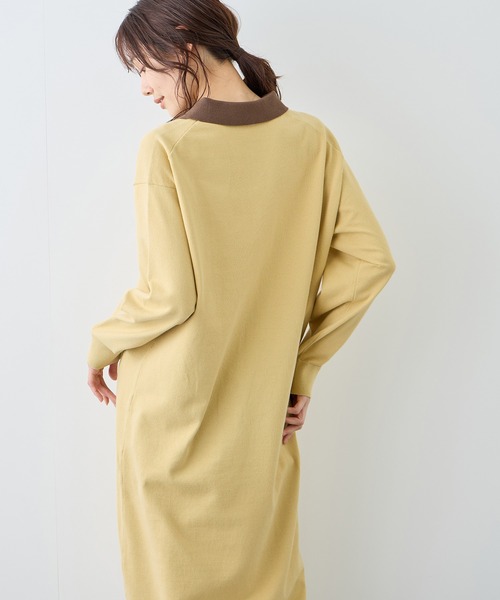 ROPE' PICNIC（ロペピクニック）の「配色スキッパーニットワンピース（ワンピース・レディース・ダークブラウン/イエロー系その他・FREE）」の6枚目の写真