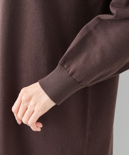 ROPE' PICNIC（ロペピクニック）の「配色スキッパーニットワンピース（ワンピース・レディース・ダークブラウン/イエロー系その他・FREE）」の13枚目の写真