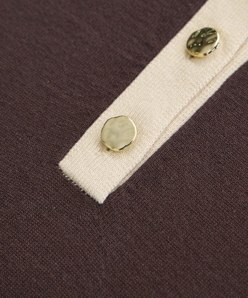 ROPE' PICNIC（ロペピクニック）の「配色スキッパーニットワンピース（ワンピース・レディース・ダークブラウン/イエロー系その他・FREE）」の15枚目の写真