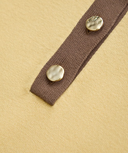 ROPE' PICNIC（ロペピクニック）の「配色スキッパーニットワンピース（ワンピース・レディース・ダークブラウン/イエロー系その他・FREE）」の16枚目の写真