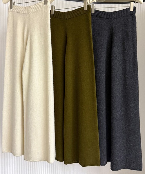 Bie(ビエ)の「ウールブレンド ワイドニットパンツ(その他パンツ・レディース・ダークグリーン/オートミール/ダークグレー・M/S/L)」の14枚目の写真
