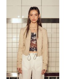 AFTERHOURS（アフターアワーズ）の「RUCHED SHORT JACKET (BEIGE)（ナイロンジャケット）」