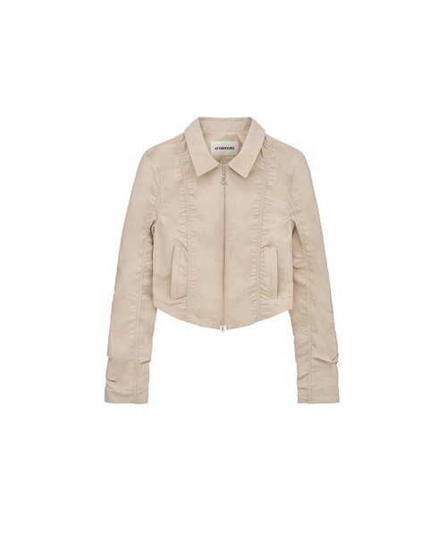 AFTERHOURS(アフターアワーズ)の「RUCHED SHORT JACKET (BEIGE)(ナイロンジャケット・レディース・その他・FREE)」の4枚目の写真