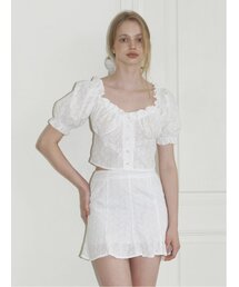 love blossom frill blouse - white
