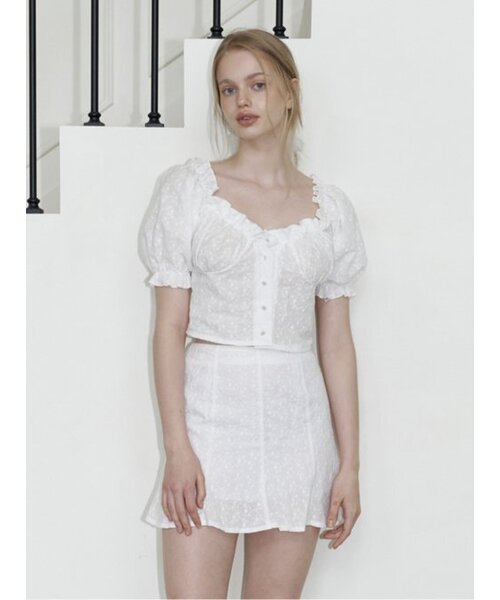 KINDABABY(カインダベイビー)の「love blossom frill blouse - white(シャツ/ブラウス・レディース・ホワイト・FREE)」の3枚目の写真