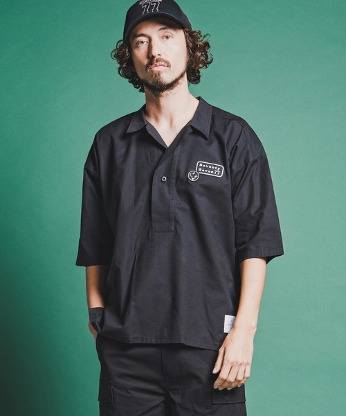 seventy seven(セブンティセブン)の「mhs2488-half sleeve skipper shirt スキッパーシャツ(7726S020)(シャツ/ブラウス・メンズ・ピンク/ホワイト/ブラック・XL/L/M/S)」の9枚目の写真