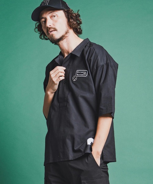 seventy seven(セブンティセブン)の「mhs2488-half sleeve skipper shirt スキッパーシャツ(7726S020)(シャツ/ブラウス・メンズ・ピンク/ホワイト/ブラック・XL/L/M/S)」の10枚目の写真
