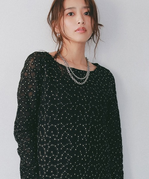 AJUGA.(アジュガ)の「シアージャガードフラワーカットソー(Tシャツ/カットソー・レディース・ブラック・S)」の17枚目の写真