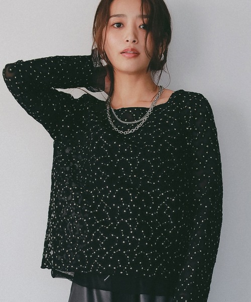 AJUGA.(アジュガ)の「シアージャガードフラワーカットソー(Tシャツ/カットソー・レディース・ブラック・S)」の18枚目の写真