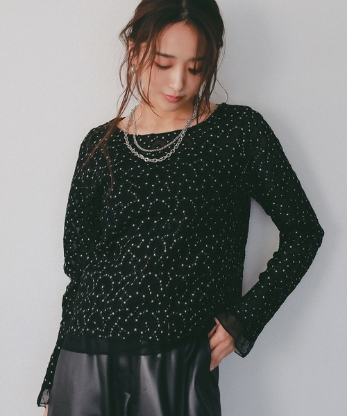 AJUGA.(アジュガ)の「シアージャガードフラワーカットソー(Tシャツ/カットソー・レディース・ブラック・S)」の20枚目の写真