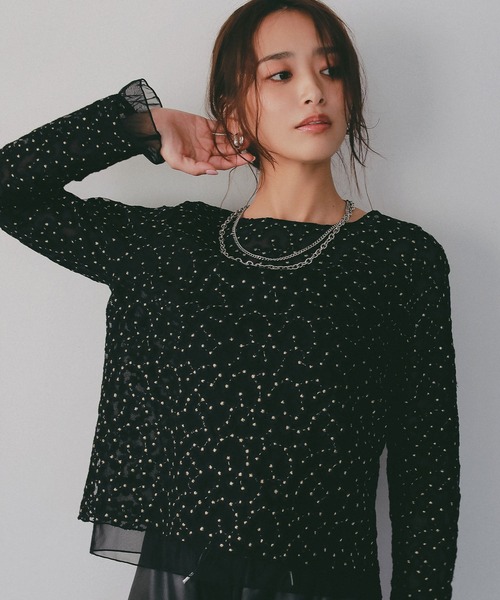 AJUGA.(アジュガ)の「シアージャガードフラワーカットソー(Tシャツ/カットソー・レディース・ブラック・S)」の22枚目の写真