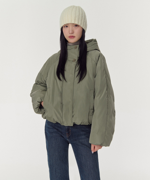 MUSINSA STANDARD WOMAN（ムシンサスタンダードウーマン）の「ウィメンズフード付きショートパディングジャケット[カーキ]（ダウンジャケット/コート・レディース・その他・LARGE/MEDIUM/SMALL/X-SMALL）」の10枚目の写真