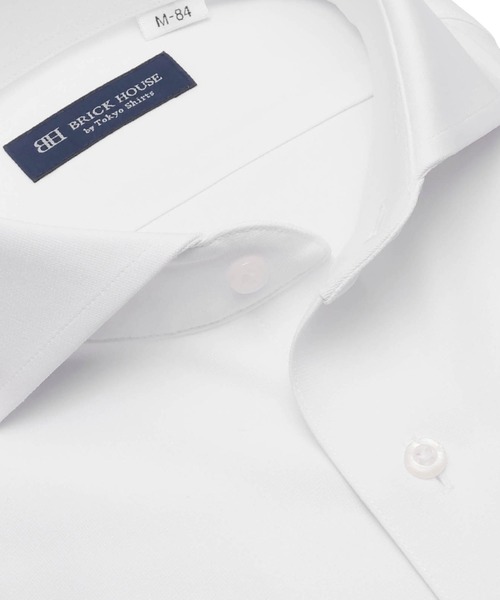 TOKYO SHIRTS（トウキョウシャツ）の「形態安定ノンアイロン ホリゾンタルワイド 長袖ストレッチビジネスワイシャツ（ビジネスシャツ・メンズ・ホワイト・首回り41cm-裄丈82cm/首回り39cm-裄丈84cm/首回り39cm-裄丈80cm/首回り37cm-裄丈80cm/首回り43cm-裄丈86cm/首回り43cm-裄丈82cm/首回り42cm-裄丈86cm/首回り42cm-裄丈82cm/首回り41cm-裄丈86cm）」の2枚目の写真