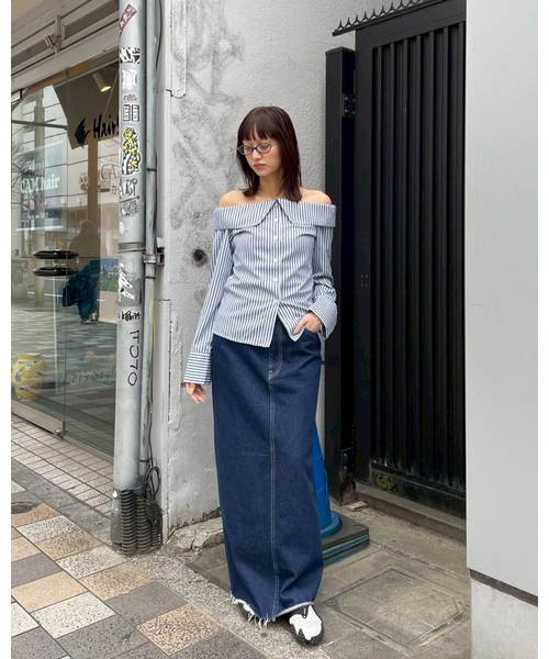 Oriens JOURNAL STANDARD(オリエンス ジャーナルスタンダード)の「オフショルダーシャツ(シャツ/ブラウス・レディース・ベージュ/ブルー系その他・FREE)」の19枚目の写真