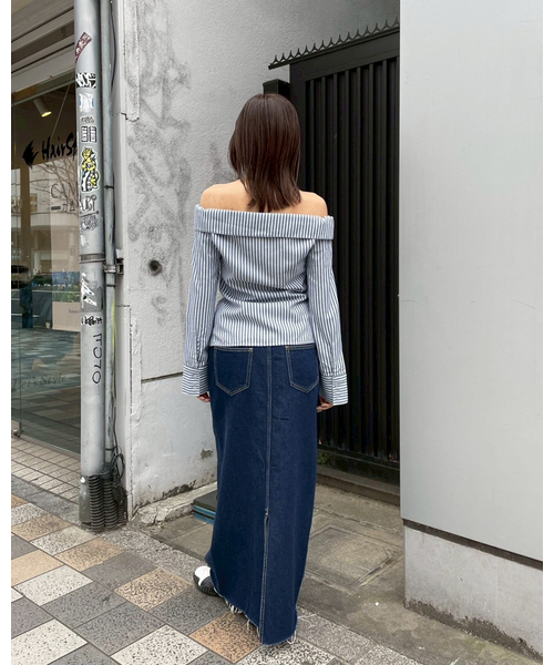 Oriens JOURNAL STANDARD(オリエンス ジャーナルスタンダード)の「オフショルダーシャツ(シャツ/ブラウス・レディース・ベージュ/ブルー系その他・FREE)」の20枚目の写真